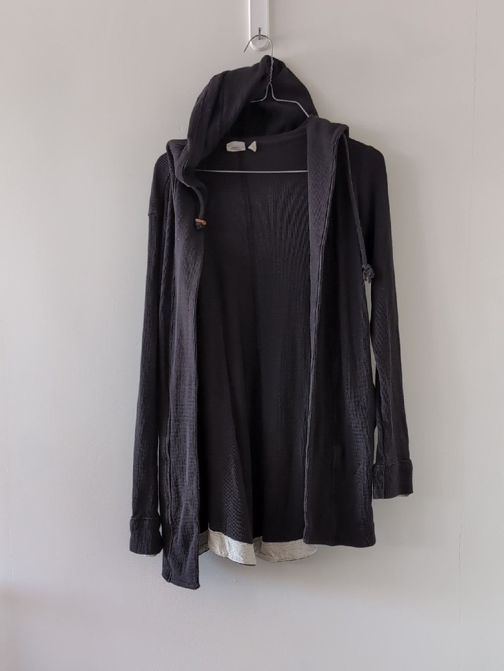 Tentree Black Lightweight Organic Cotton Hooded Cardigan Size M